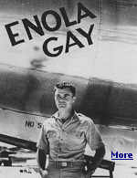 Paul Tibbets stands in front of the Enola Gay, the B29 bomber that delivered the atomic bomb to Hiroshima in Japan on August 6, 1945.